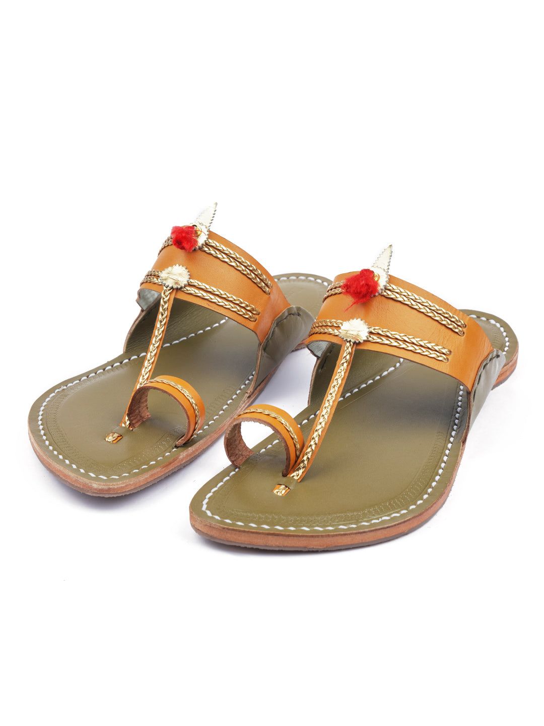 Korakari Wedding Two Toner Kolhapuri Chappal For Men