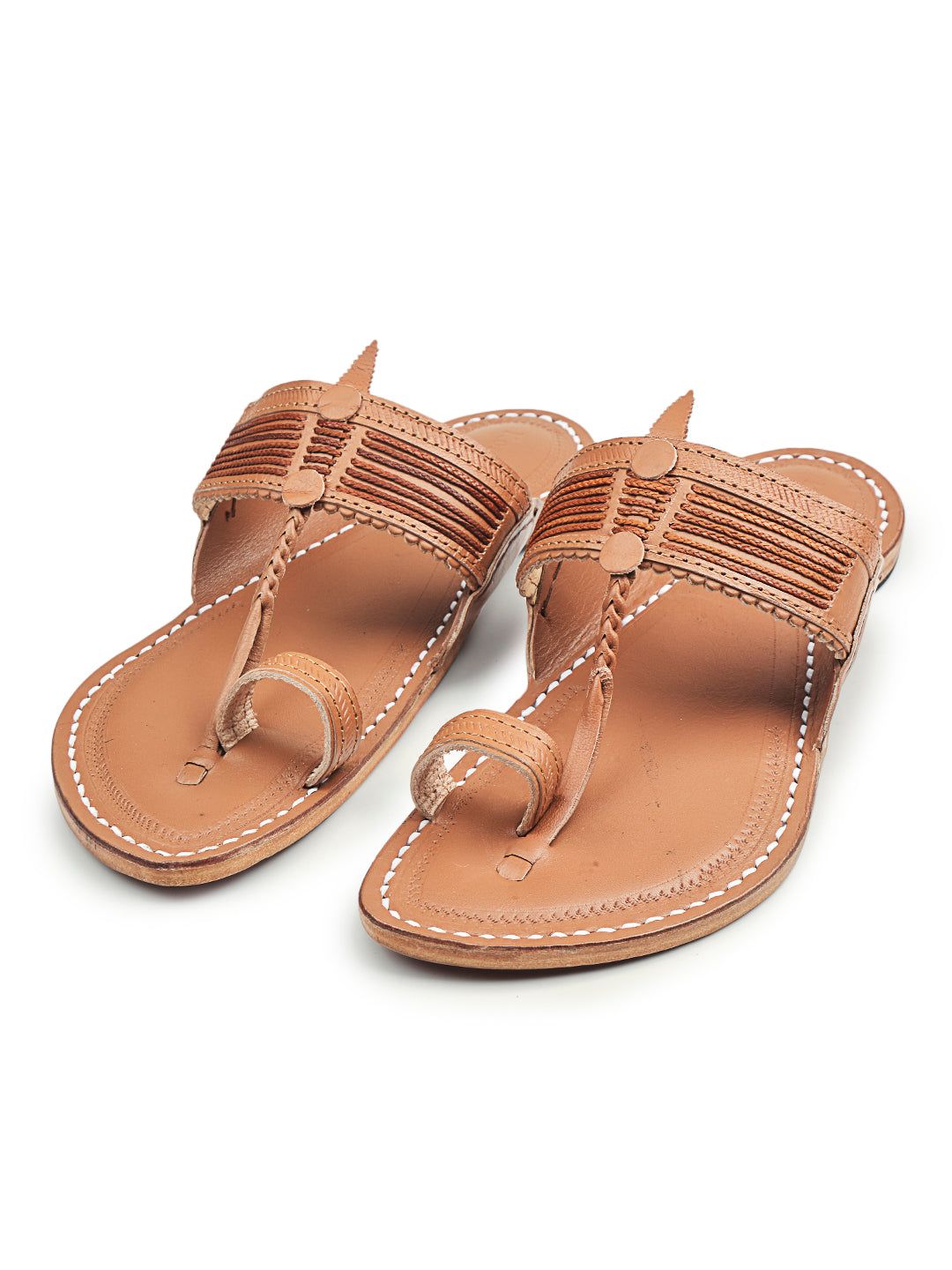 Korakari Vintage Braids Kolhapuri Chappal For Men image 4