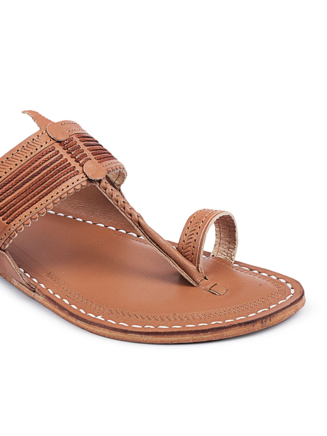 Korakari Vintage Braids Kolhapuri Chappal For Men image 5
