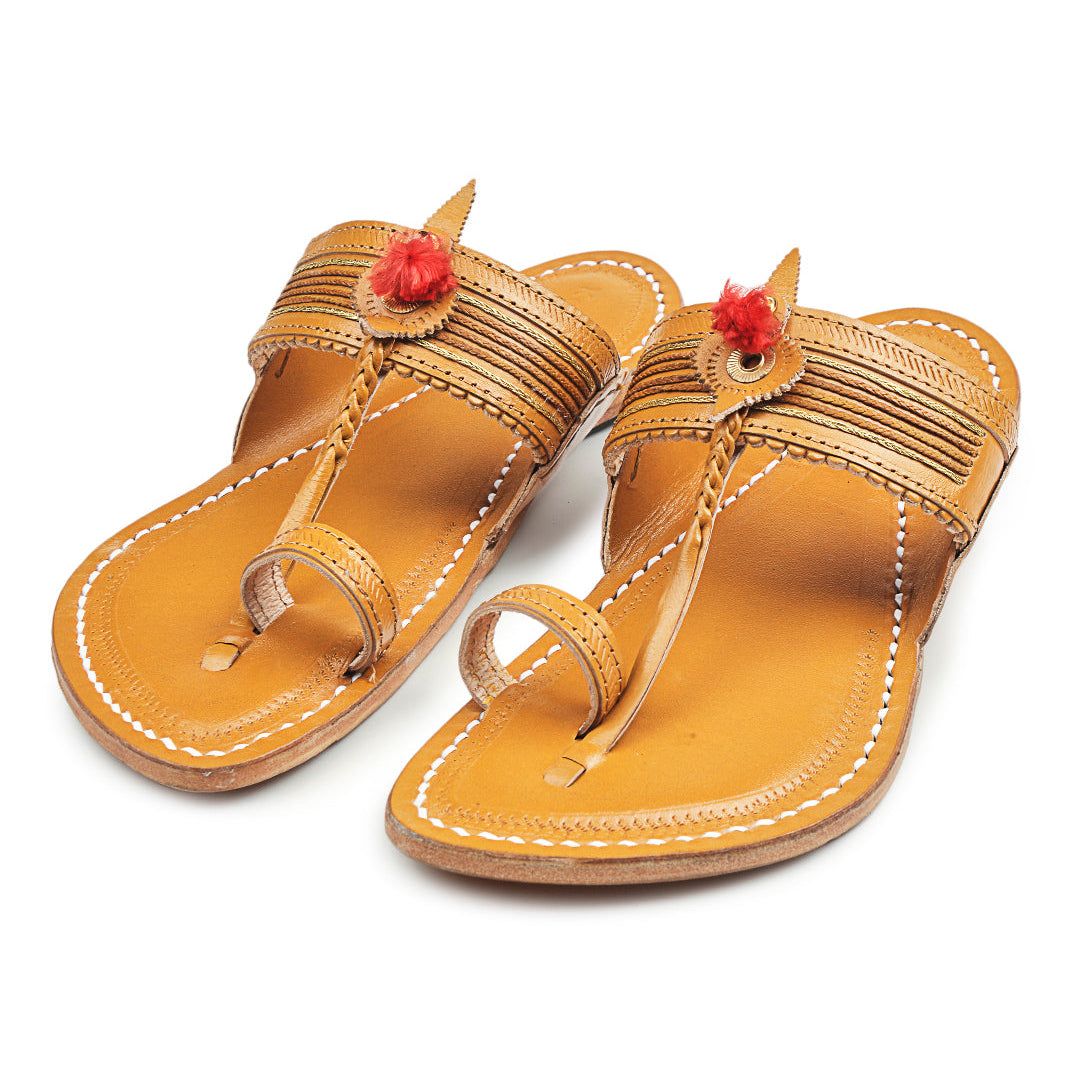 Korakari Jari Braids Kolhapuri Chappal For Men image 4