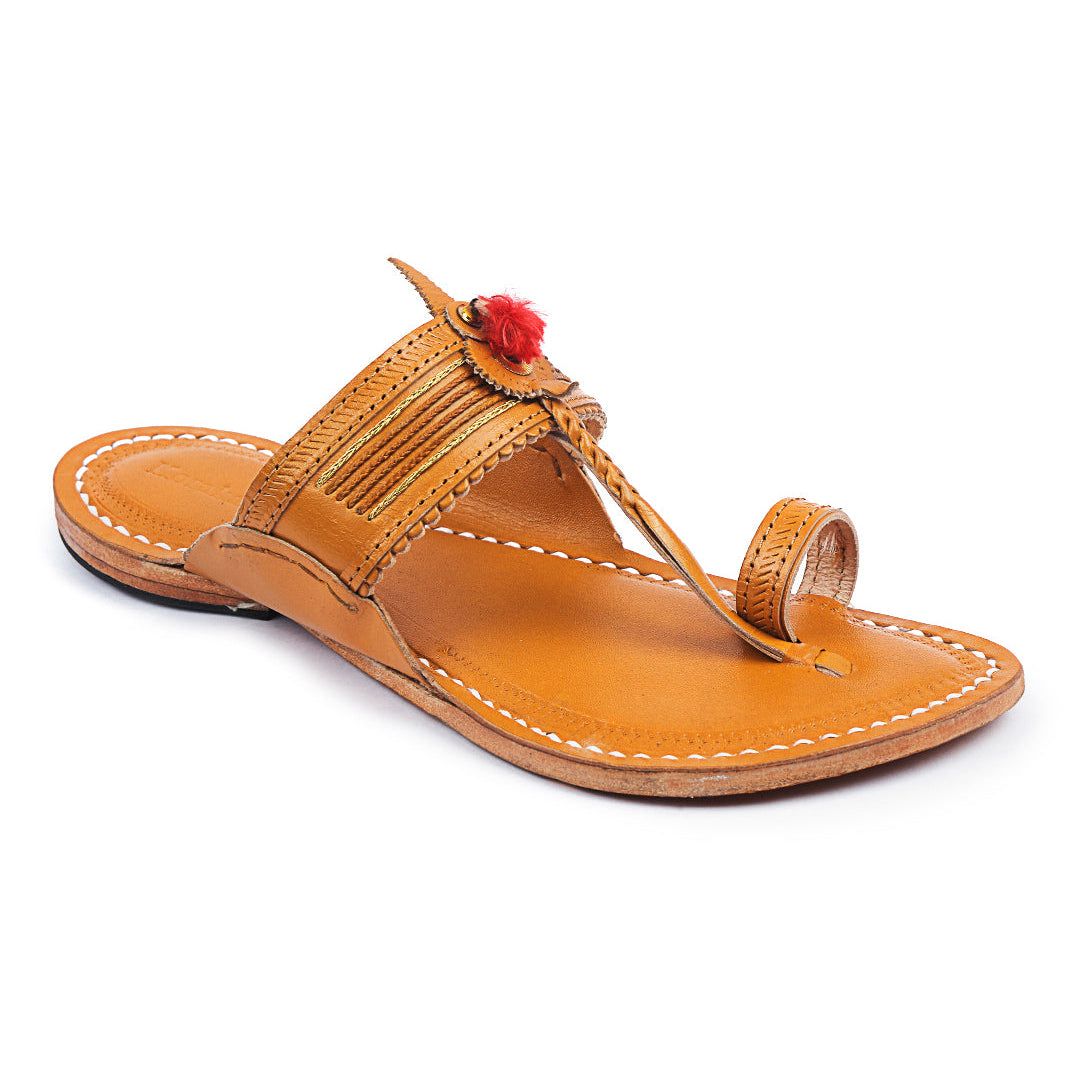 Korakari Jari Braids Kolhapuri Chappal For Men image 5