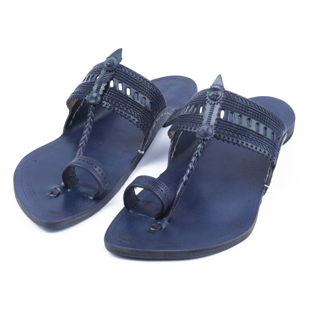 Korakari Calm Blue Men Kolhapuri Chappal