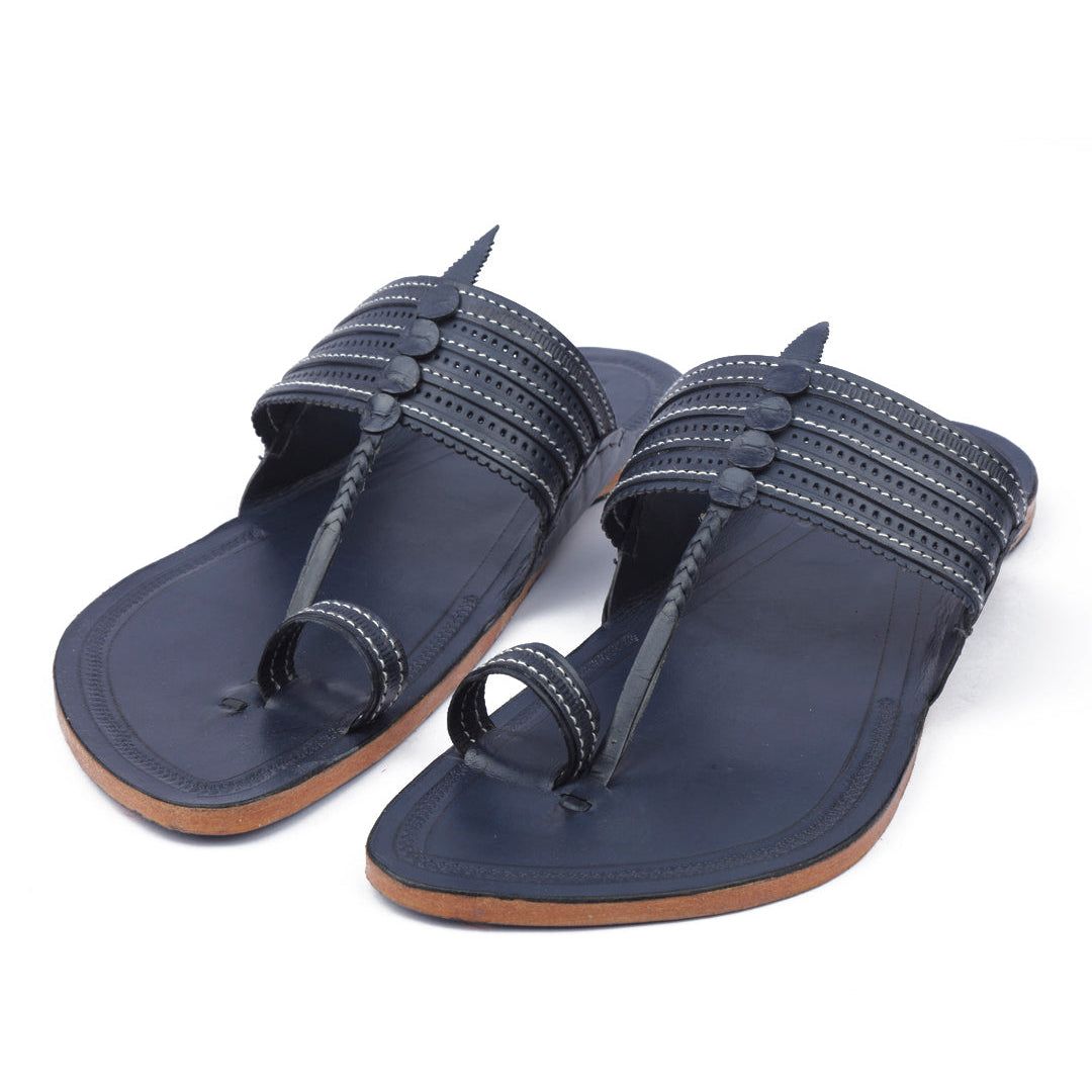 Korakari Blue Fashion Men Kolhapuri Chappal
