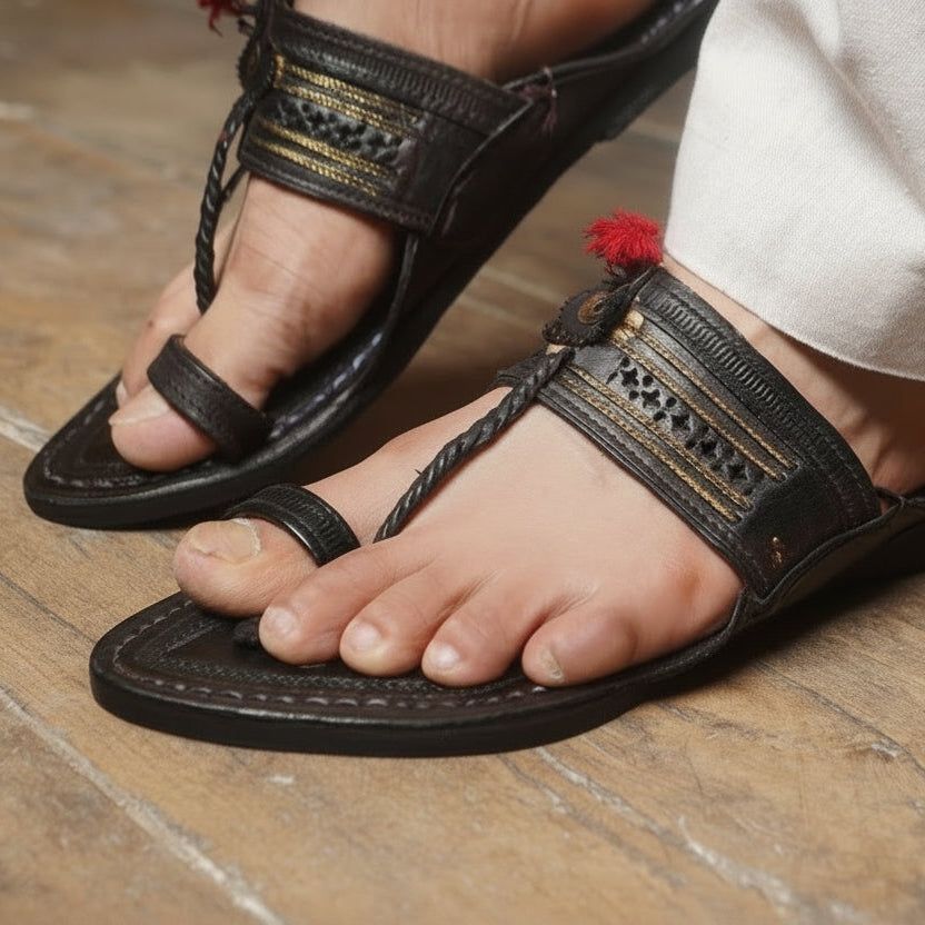 Royal Kolhapuri Chappal - Dark image 6