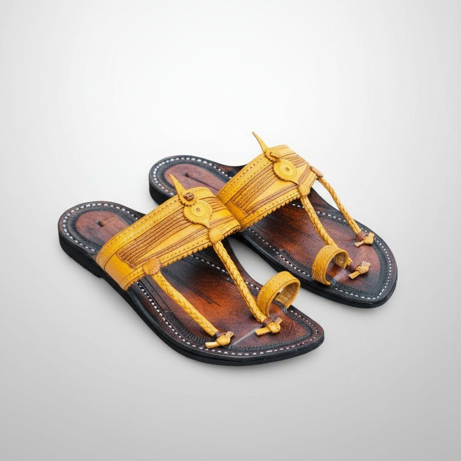 Double Contrast | Men | Leather Kolhapuri Chappal image 2