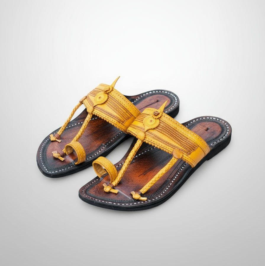 Double Contrast | Men | Leather Kolhapuri Chappal image 4