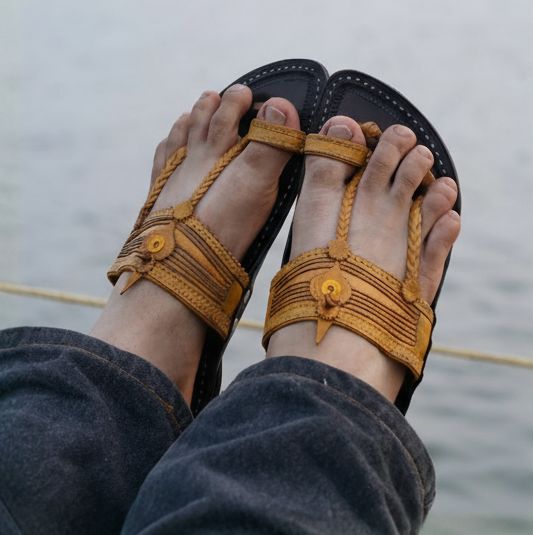 Double Contrast | Men | Leather Kolhapuri Chappal image 5