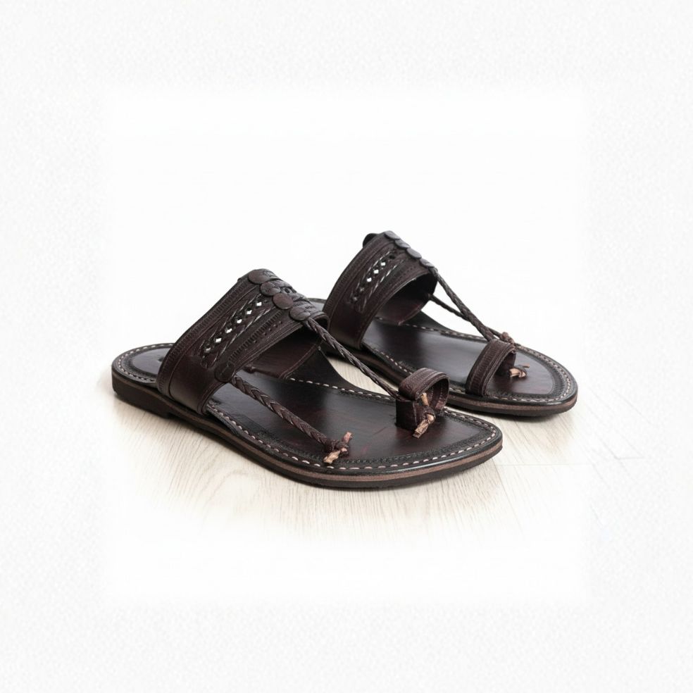 The Double Dark | Men | Leather Kolhapuri Chappal image 2