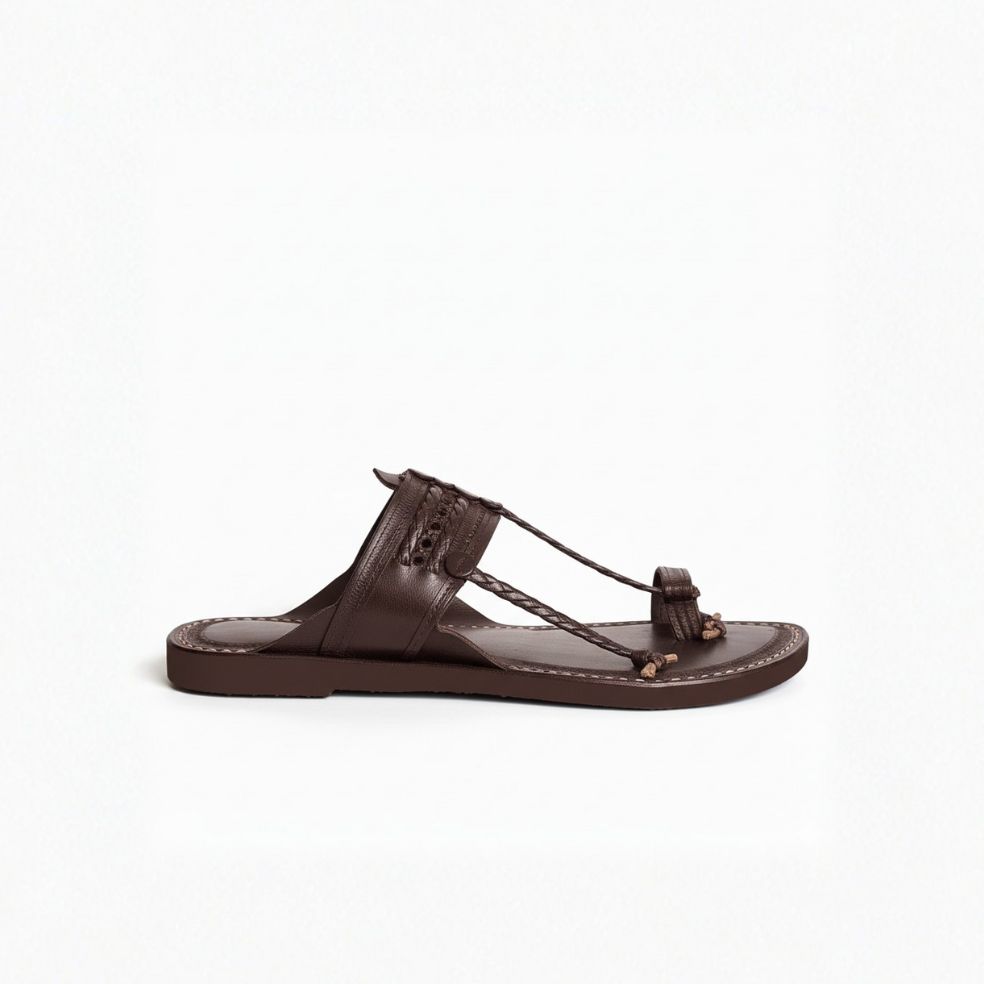 The Double Dark | Men | Leather Kolhapuri Chappal image 5