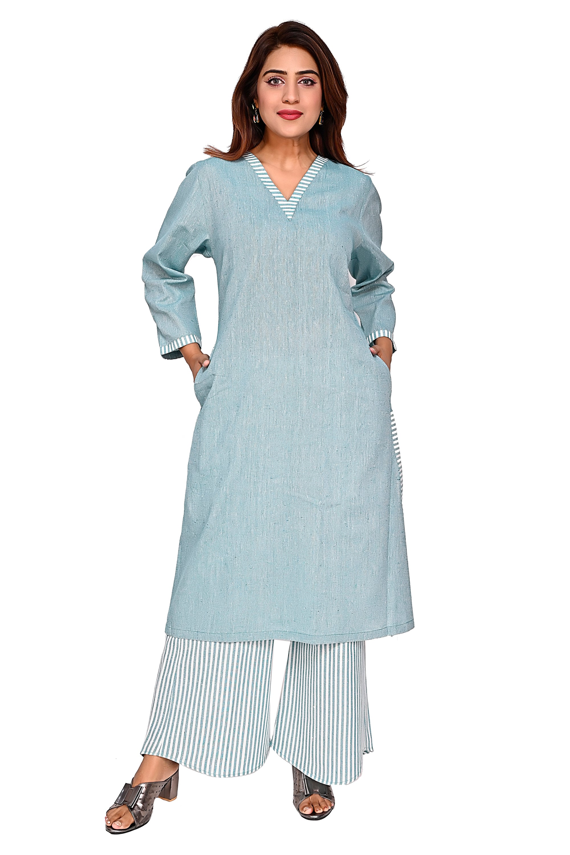 Cotton Coord Set For Women In Green Colour image 5