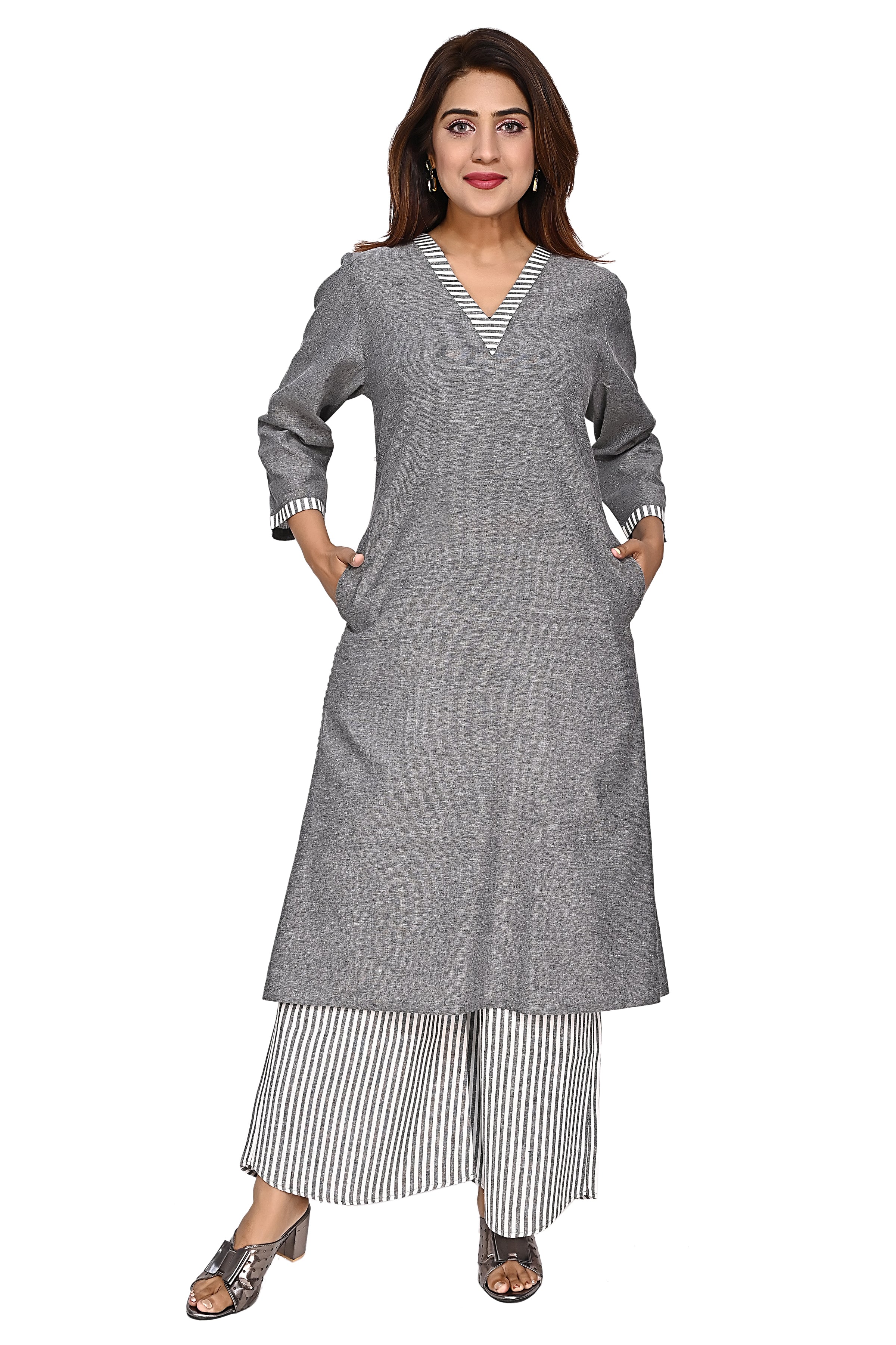 Cotton Coord Set For Women In Black Colour image 3