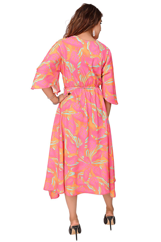 Digital Printed Tunic Dress For Women In Pink Colour image 7