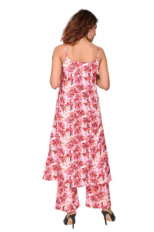 Digital Printed Tunic Dress For Women In Pink Colour image 13