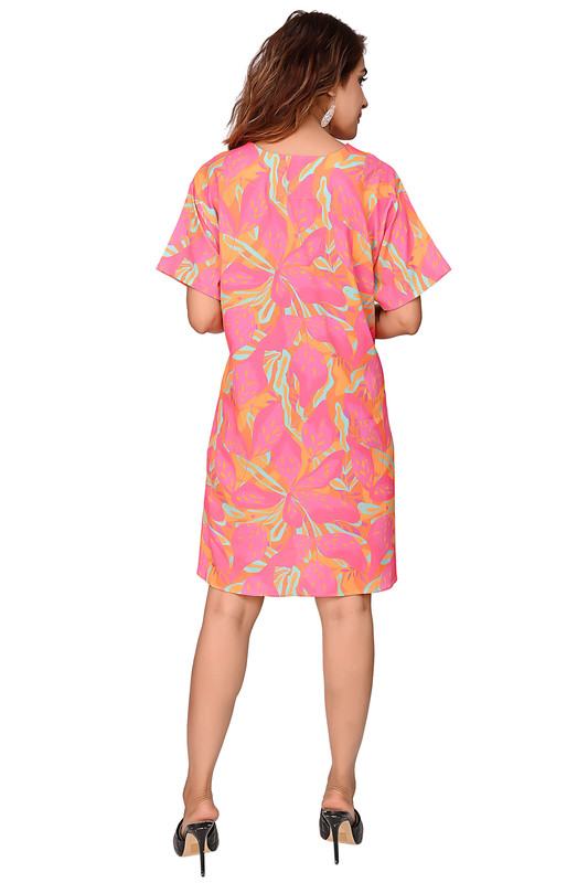 Digital Printed Tunic For Women In Pink Colour image 11