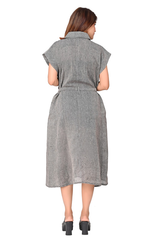 Cotton Tunic Dress For Women In Black image 12