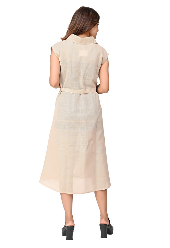 Cotton Tunic Dress For Women In Brown image 9