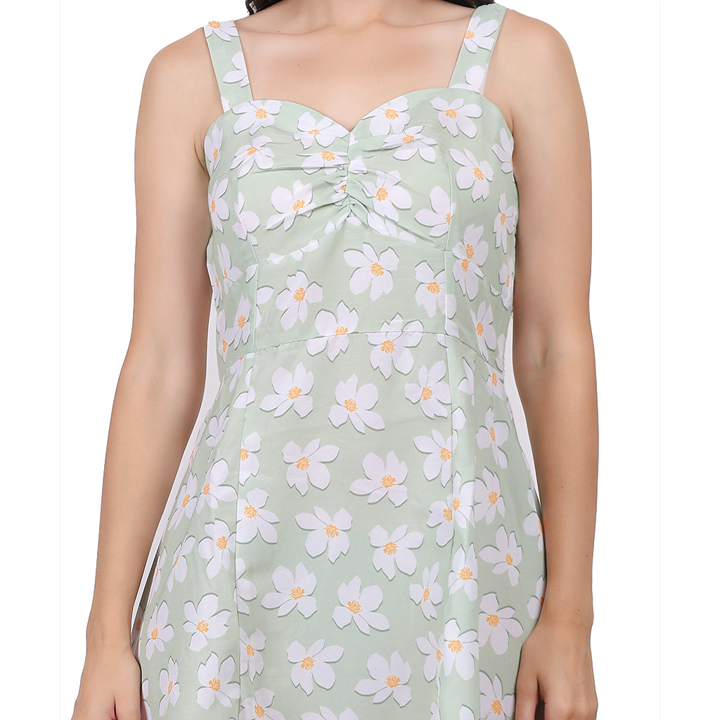 Green Flower Western Dress image 2