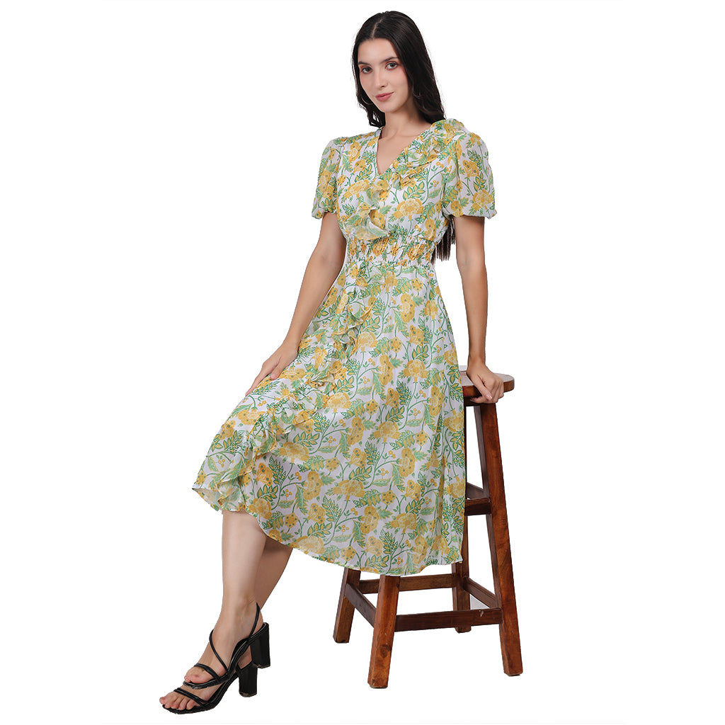 Western Dress Limeon Yellow image 2