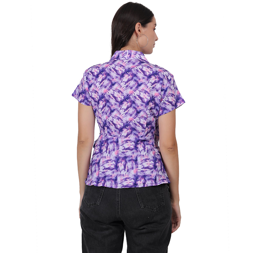 Short Sleeve Purple Top image 2