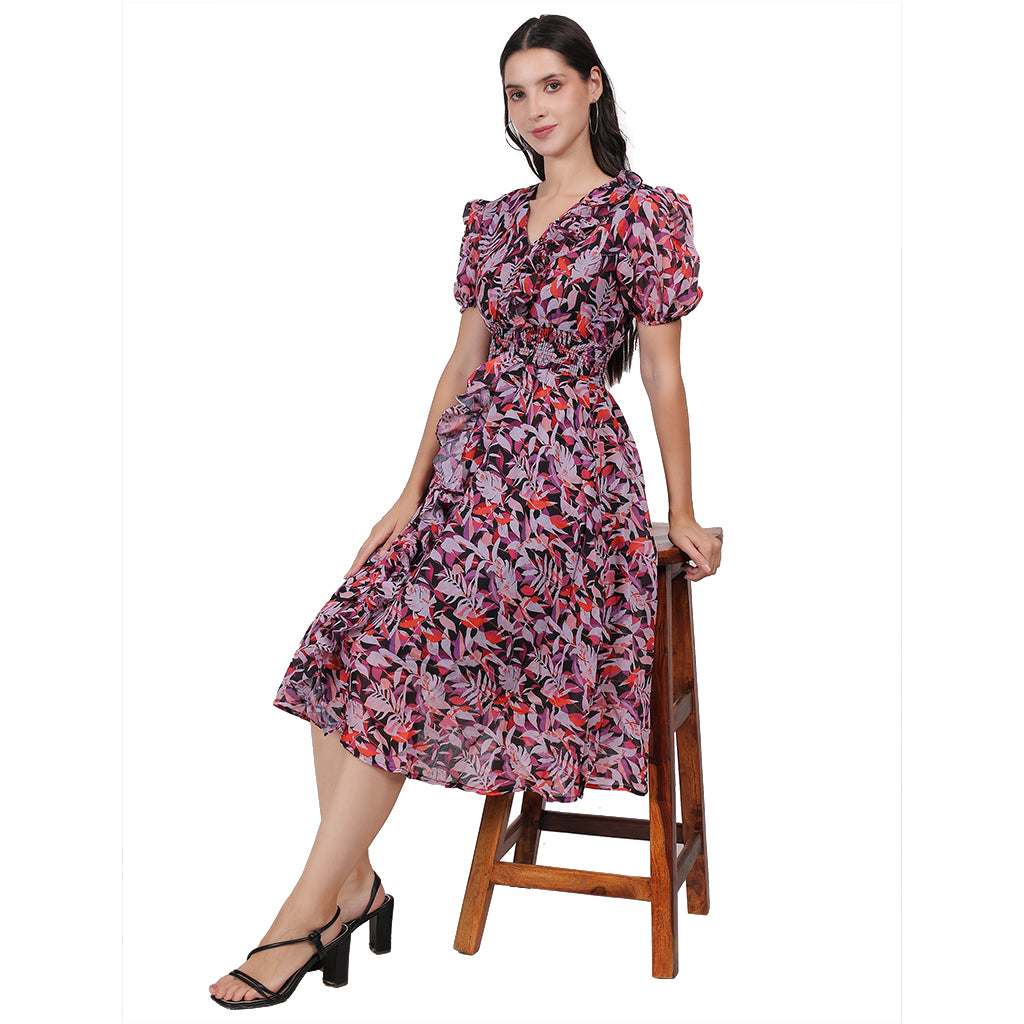 Multicolor Knee Maxi Dress image 3