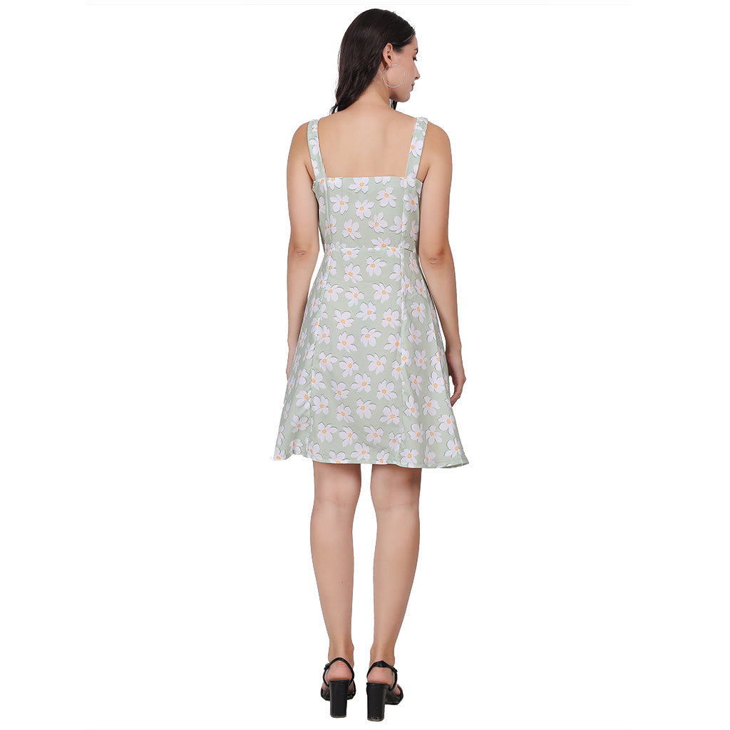 Green Flower Western Dress image 4