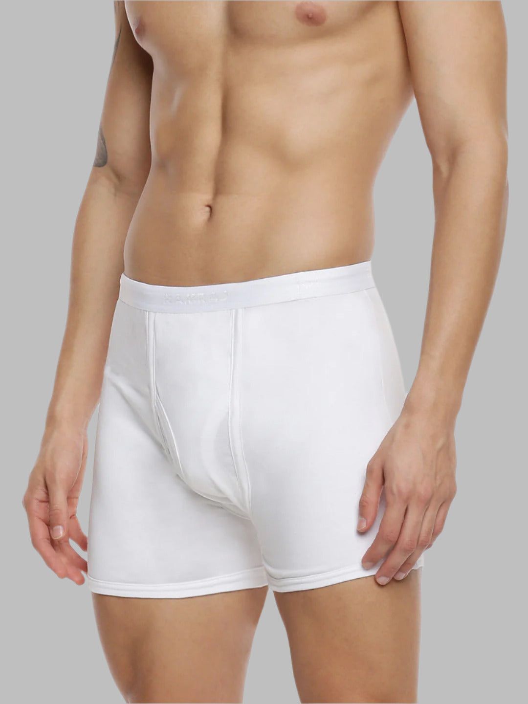 Men 100% Combed Cotton White Without Pocket Trunk Softex (PACK Of 2) image 2