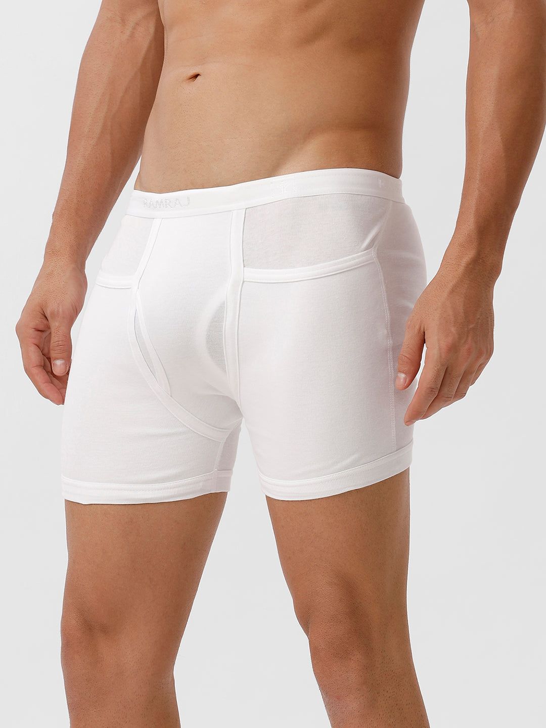 Men 100% Combed Cotton White Pocket Trunk Imax Rib (PACK Of 2) image 3