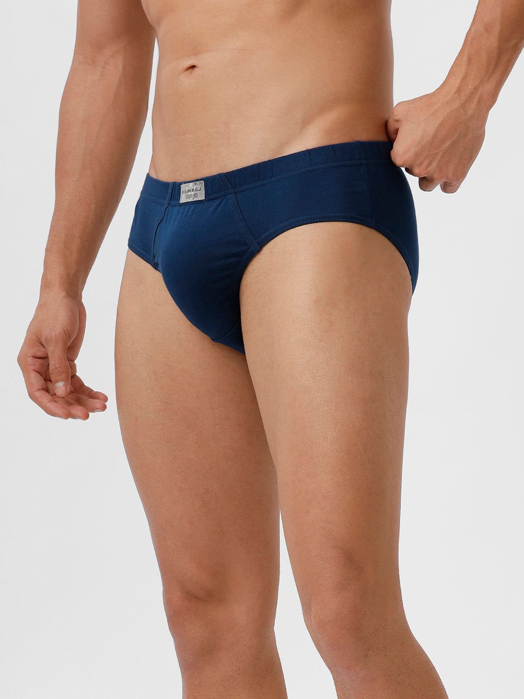 Men Briefs Suriya Inner Elastic Spblue Pack Of 2 image 3