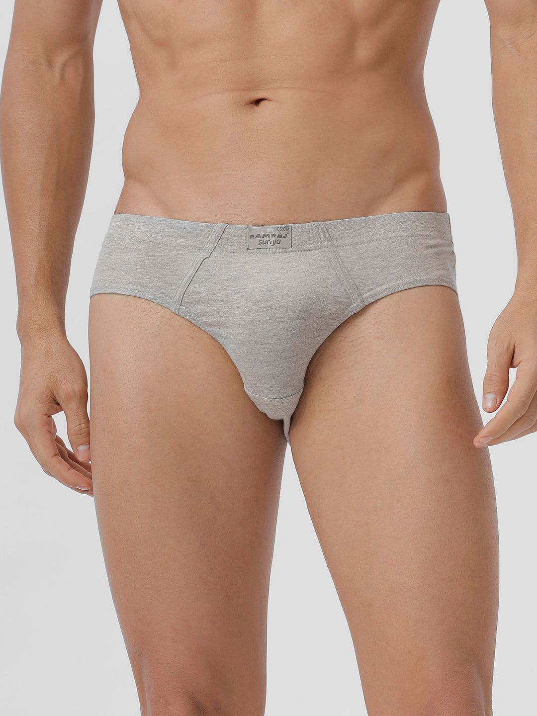 Men Briefs Suriya Inner Elastic Greymelange Pack Of 2 image 2