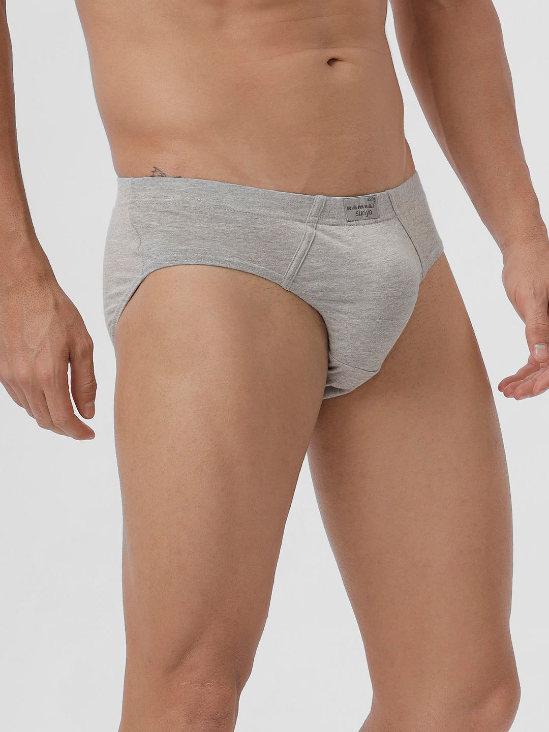 Men Briefs Suriya Inner Elastic Greymelange Pack Of 2 image 3