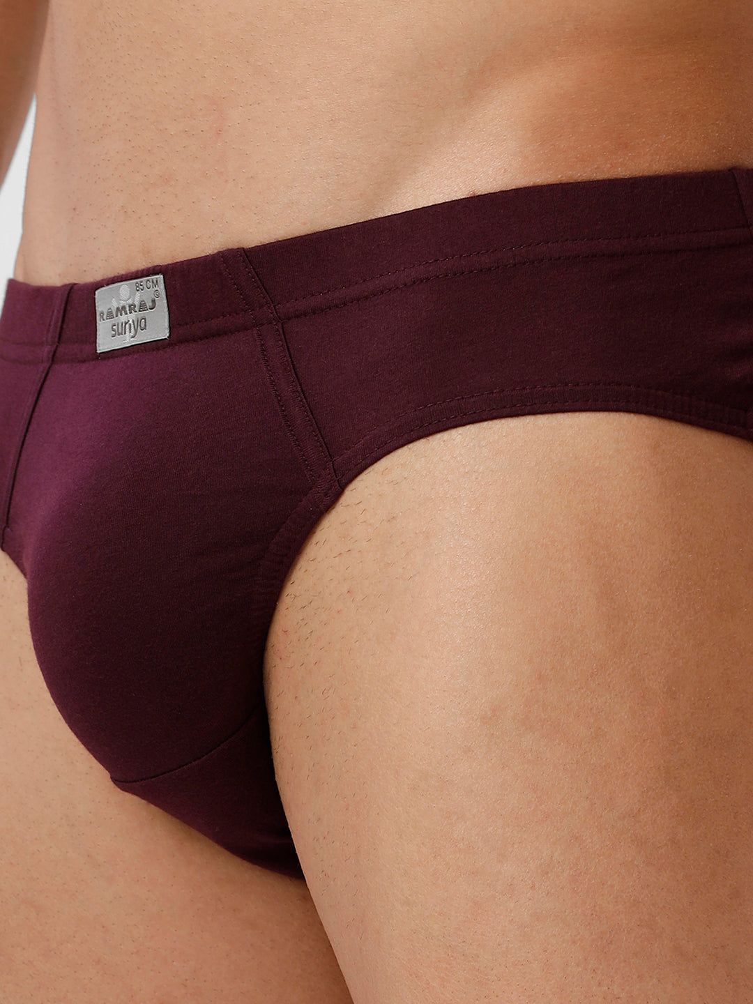 Men Briefs Suriya Inner Elastic Grapewine Pack Of 2 image 3