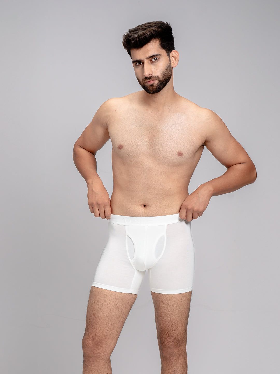Men Tencel‚air Modal Fiber White Boxer Brief image 2