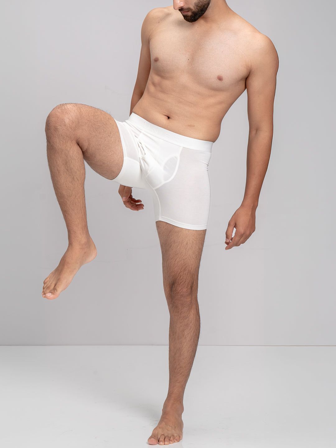 Men Tencel‚air Modal Fiber White Boxer Brief image 3
