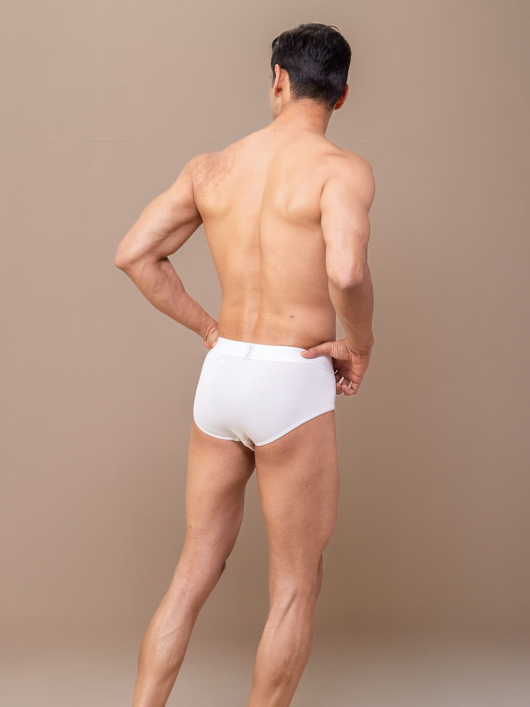 Men Tencel‚modal Fiber Outer Elastic White Brief image 4