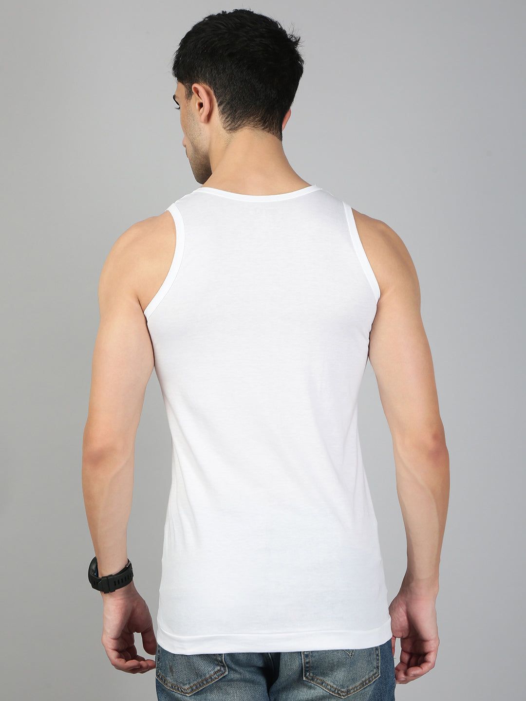 Men Tencel‚ñ¢ Modal Fiber White Vest Rn image 4