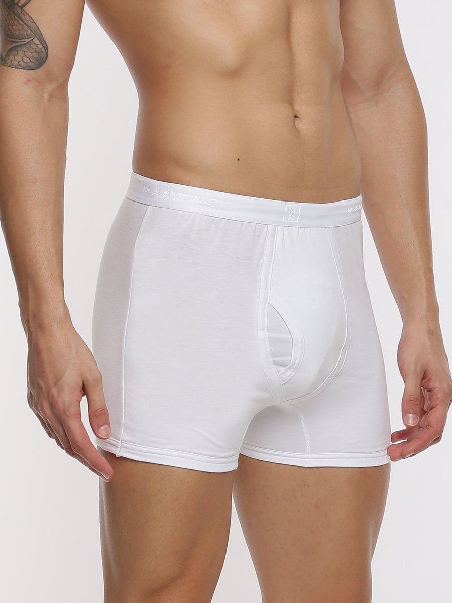 Men 100% Combed Cotton White Without Pocket Trunk Imax Rib (PACK Of 2) image 2