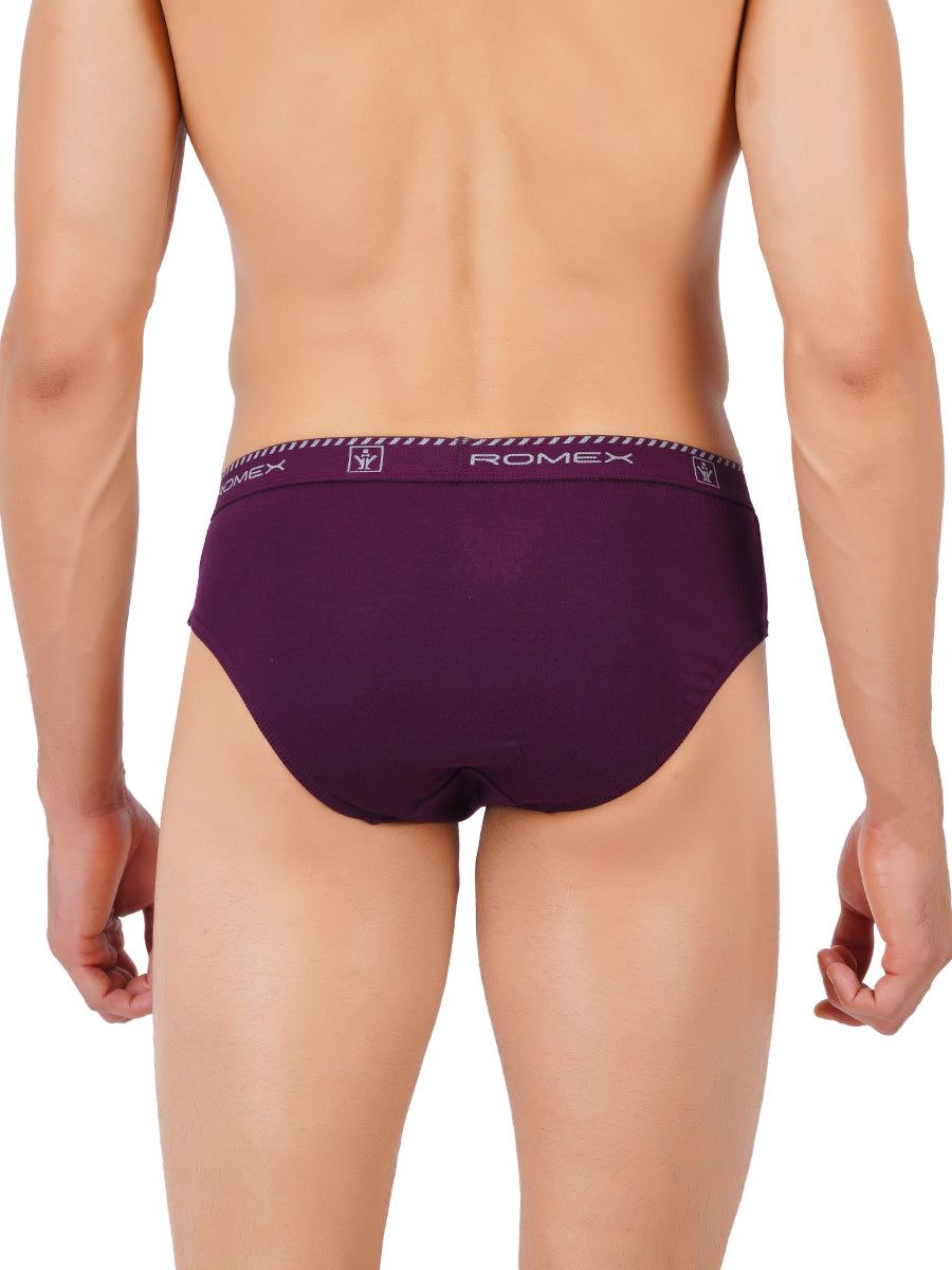 Men 100% Combed Cotton Assorted Colour Outer Elastic Brief Romex Value Pack image 4