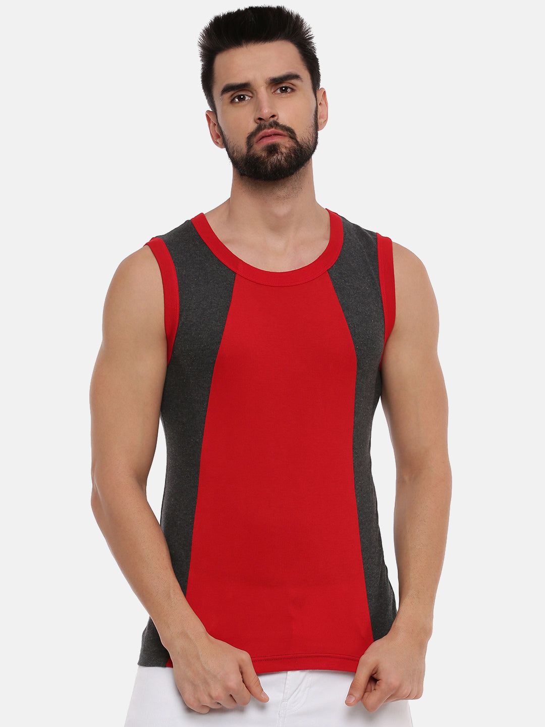 Men Combed Cotton Assorted Colour Gym Vest Archery Rnbs 5006 (PACK Of 2)