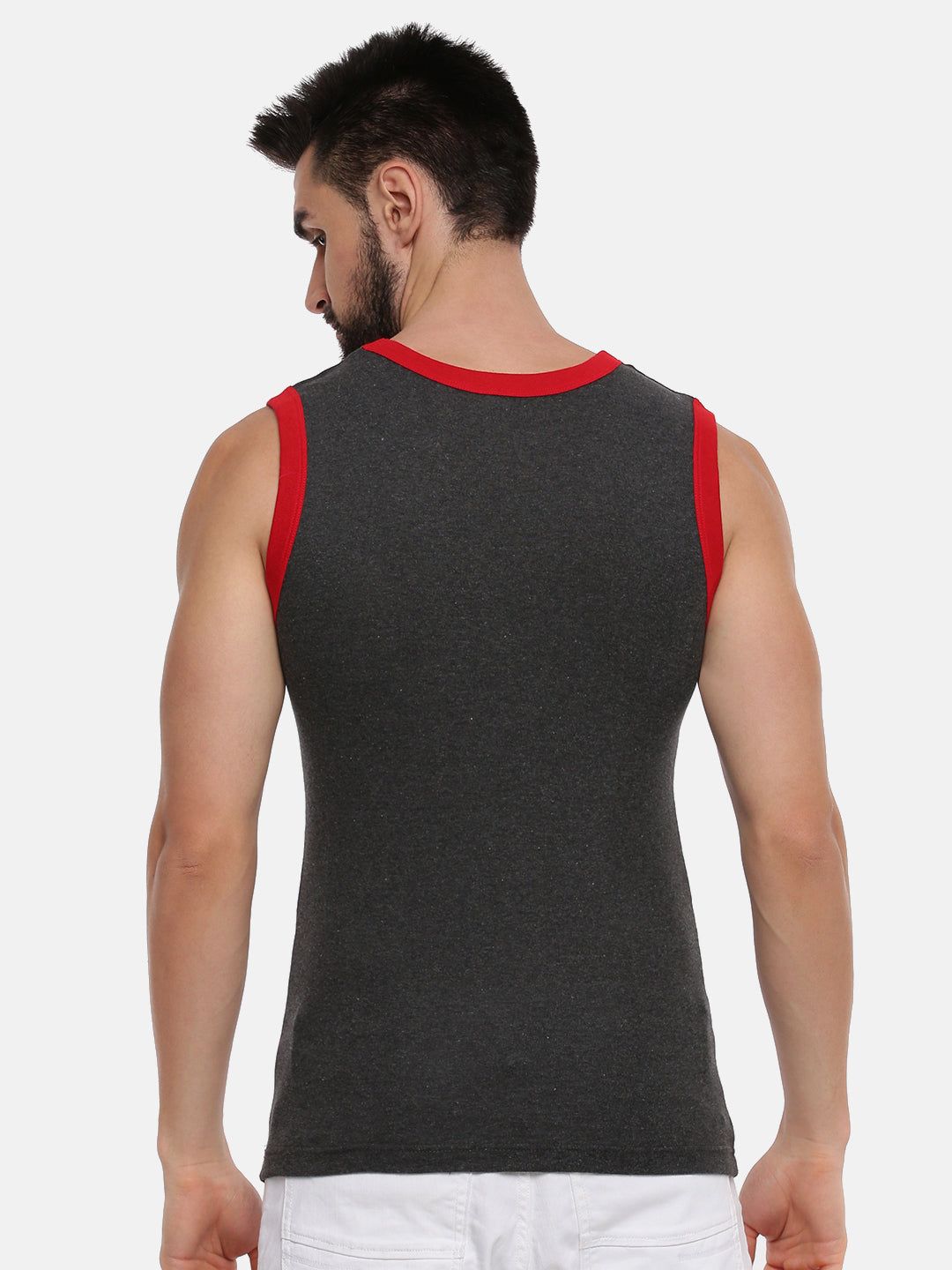 Men Combed Cotton Assorted Colour Gym Vest Archery Rnbs 5006 (PACK Of 2) image 3