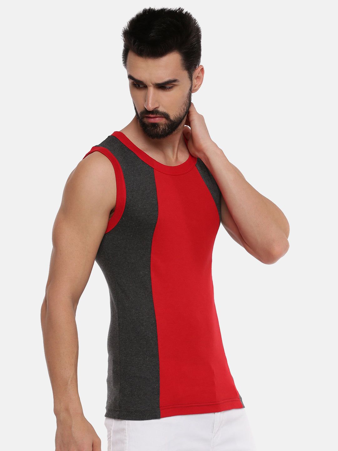 Men Combed Cotton Assorted Colour Gym Vest Archery Rnbs 5006 (PACK Of 2) image 4