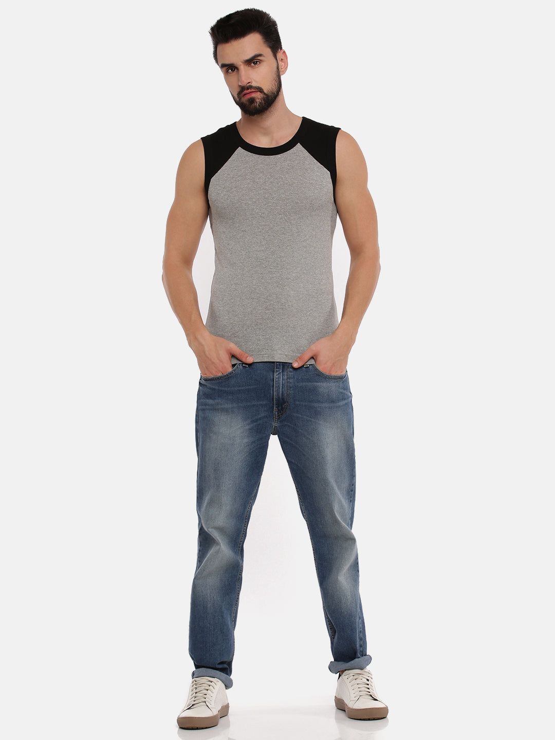 Men Combed Cotton Assorted Colour Gym Vest Archery Rnbs 5005 (PACK Of 2) image 2