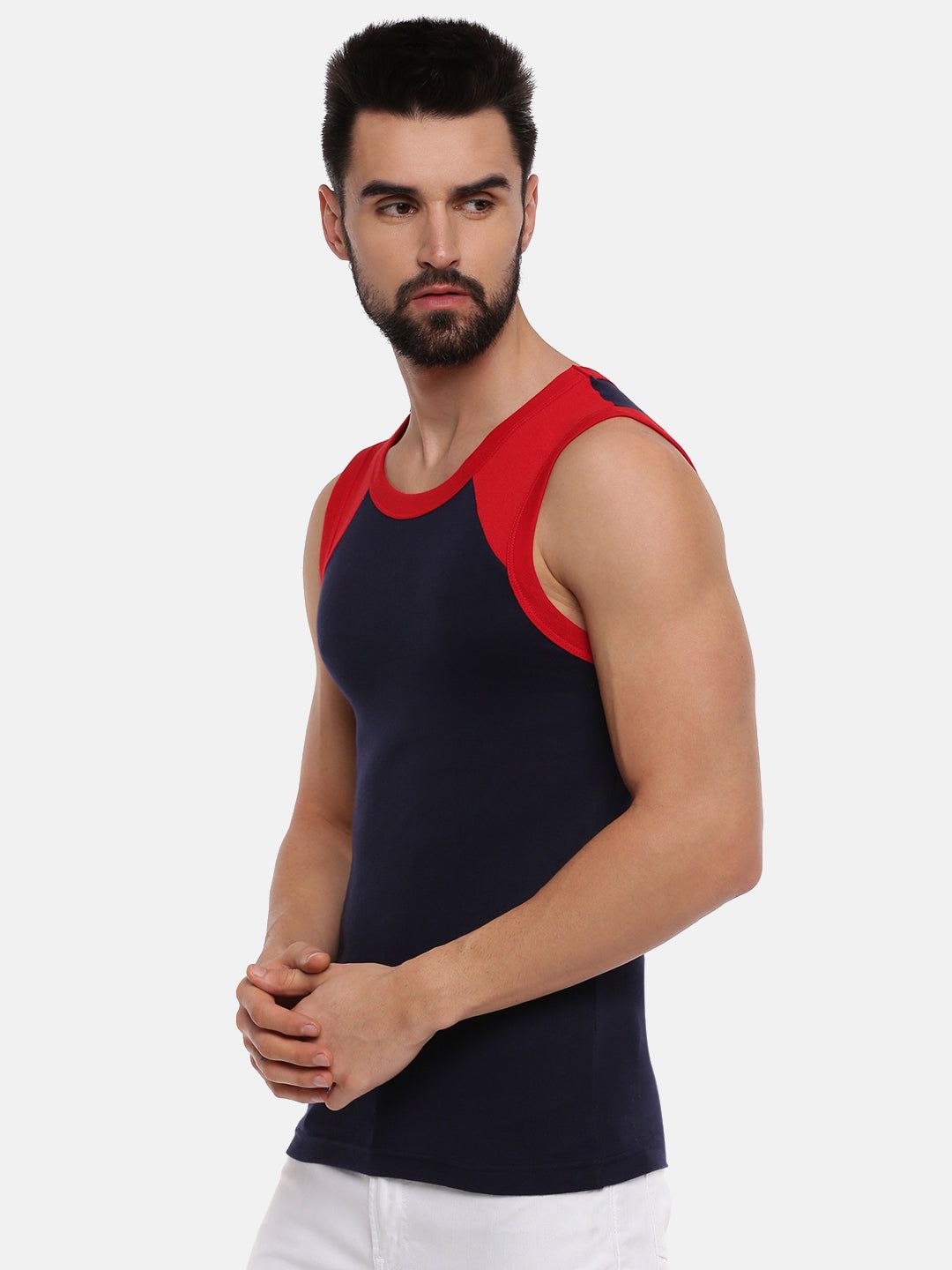 Men Combed Cotton Assorted Colour Gym Vest Archery Rnbs 5005 (PACK Of 2) image 4