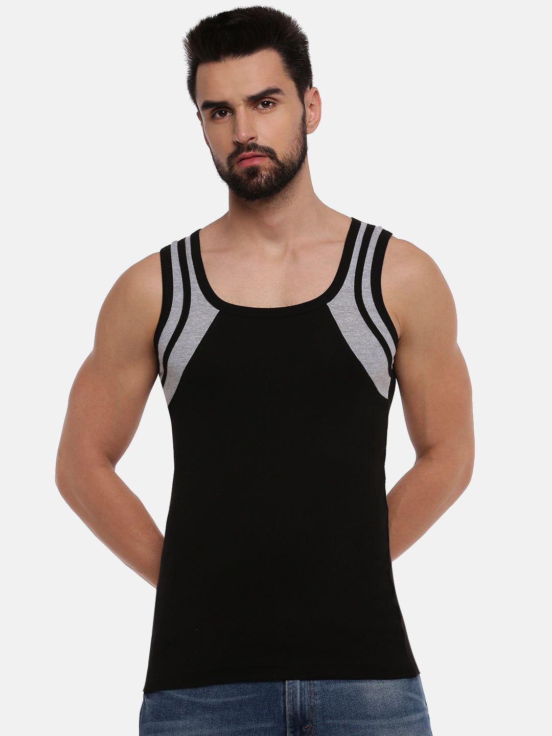 Men Combed Cotton Assorted Colour Gym Vest Archery Rn 5004 (PACK Of 2)