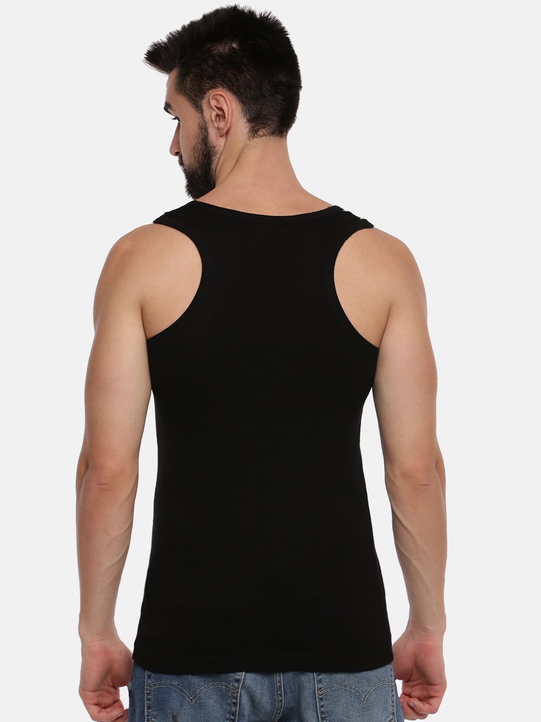 Men Combed Cotton Assorted Colour Gym Vest Archery Rn 5004 (PACK Of 2) image 3