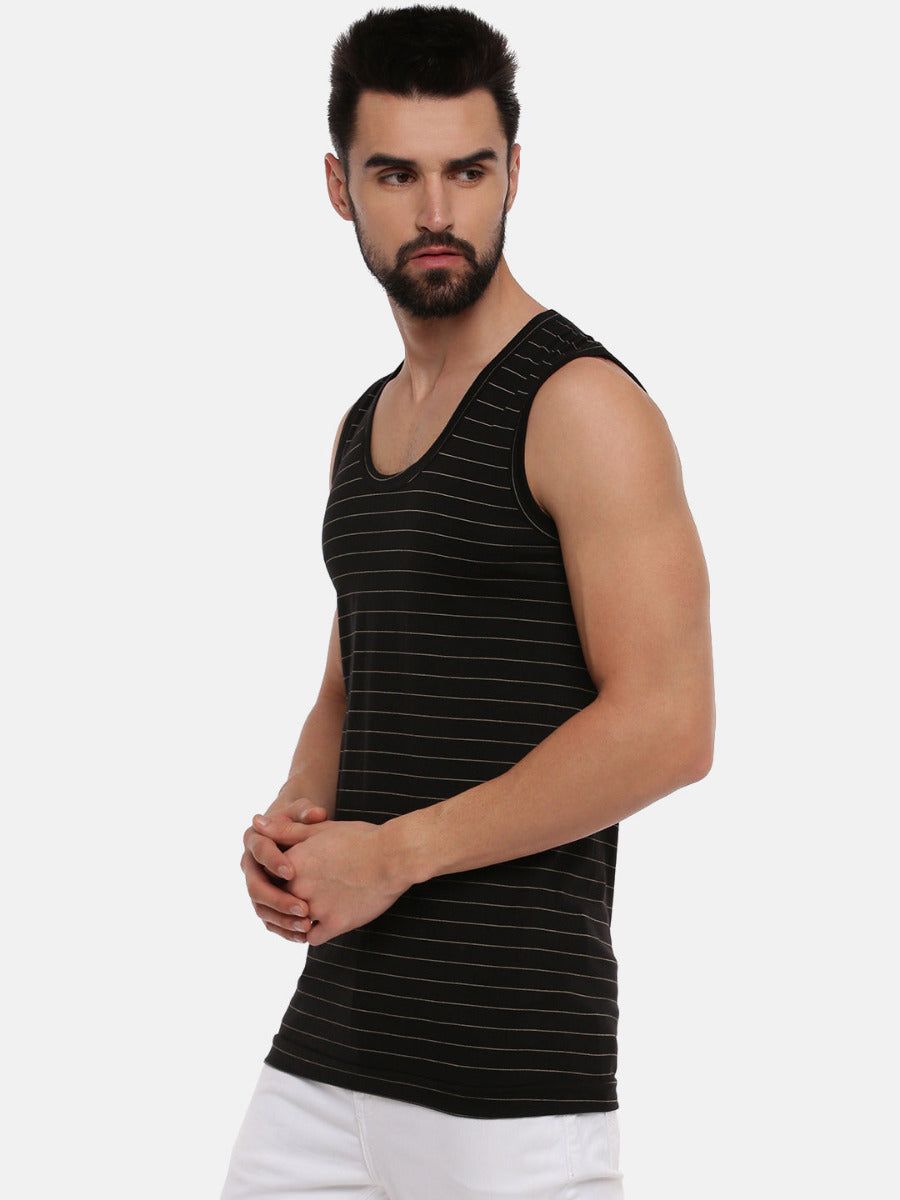 Men Combed Cotton Assorted Colour Vest Rnbs Win Striped (PACK Of 2) image 5