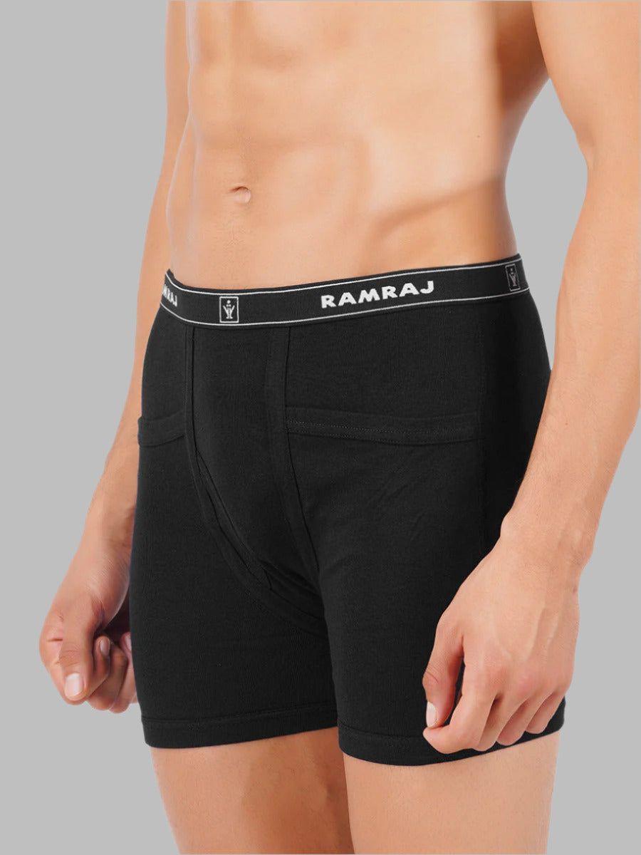 Men 100% Combed Cotton Black Pocket Trunk Softex (PACK Of 2) image 2
