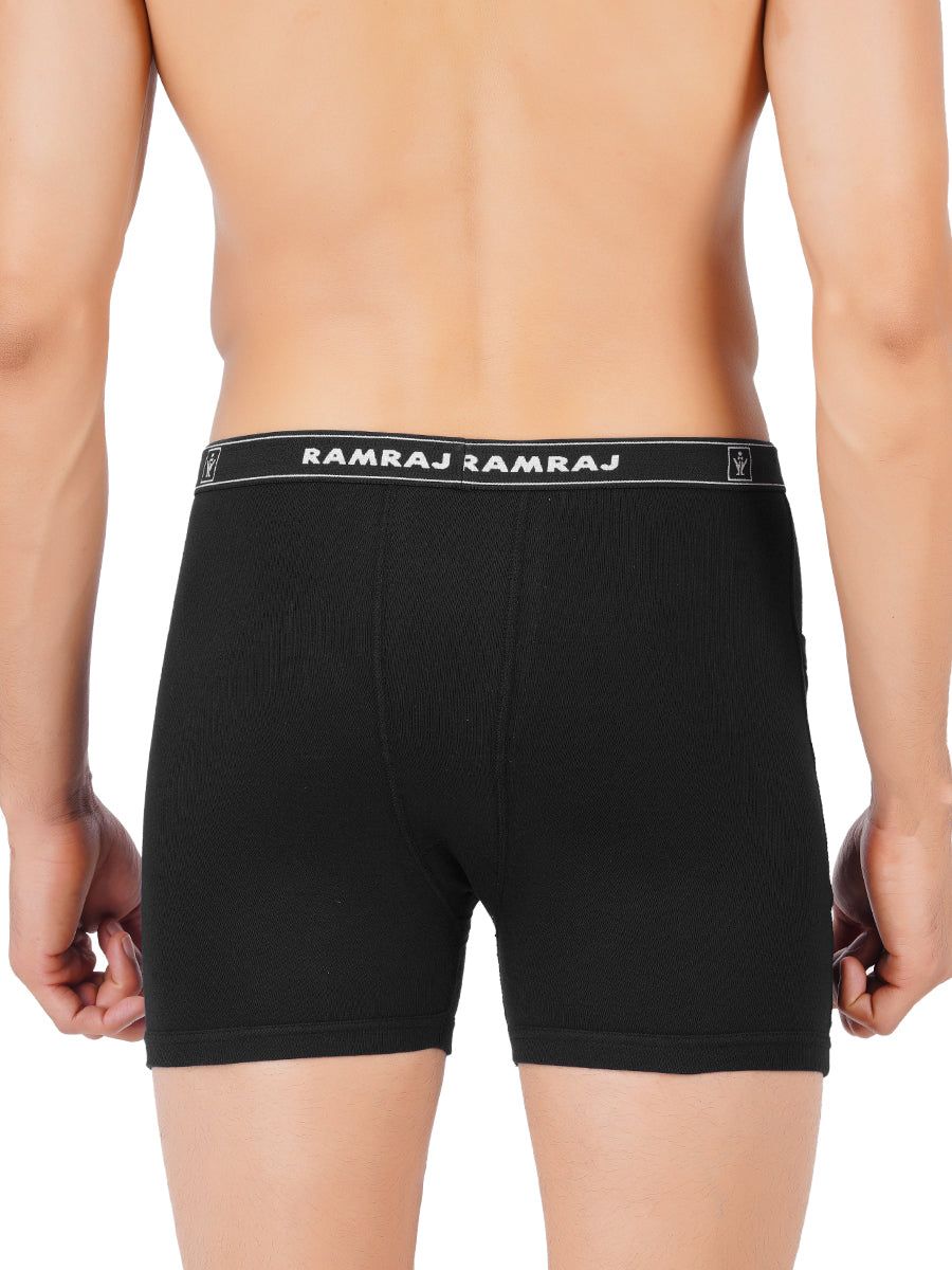 Men 100% Combed Cotton Black Pocket Trunk Softex (PACK Of 2) image 3