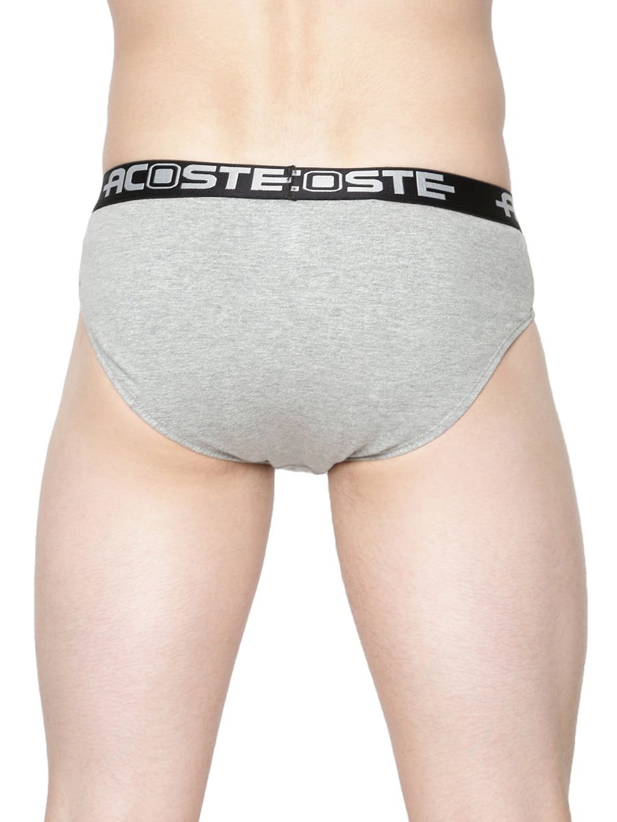 Men 100% Combed Cotton Rib Assorted Colour Outer Elastic Brief Acoste 1015 (PACK Of 2) image 4