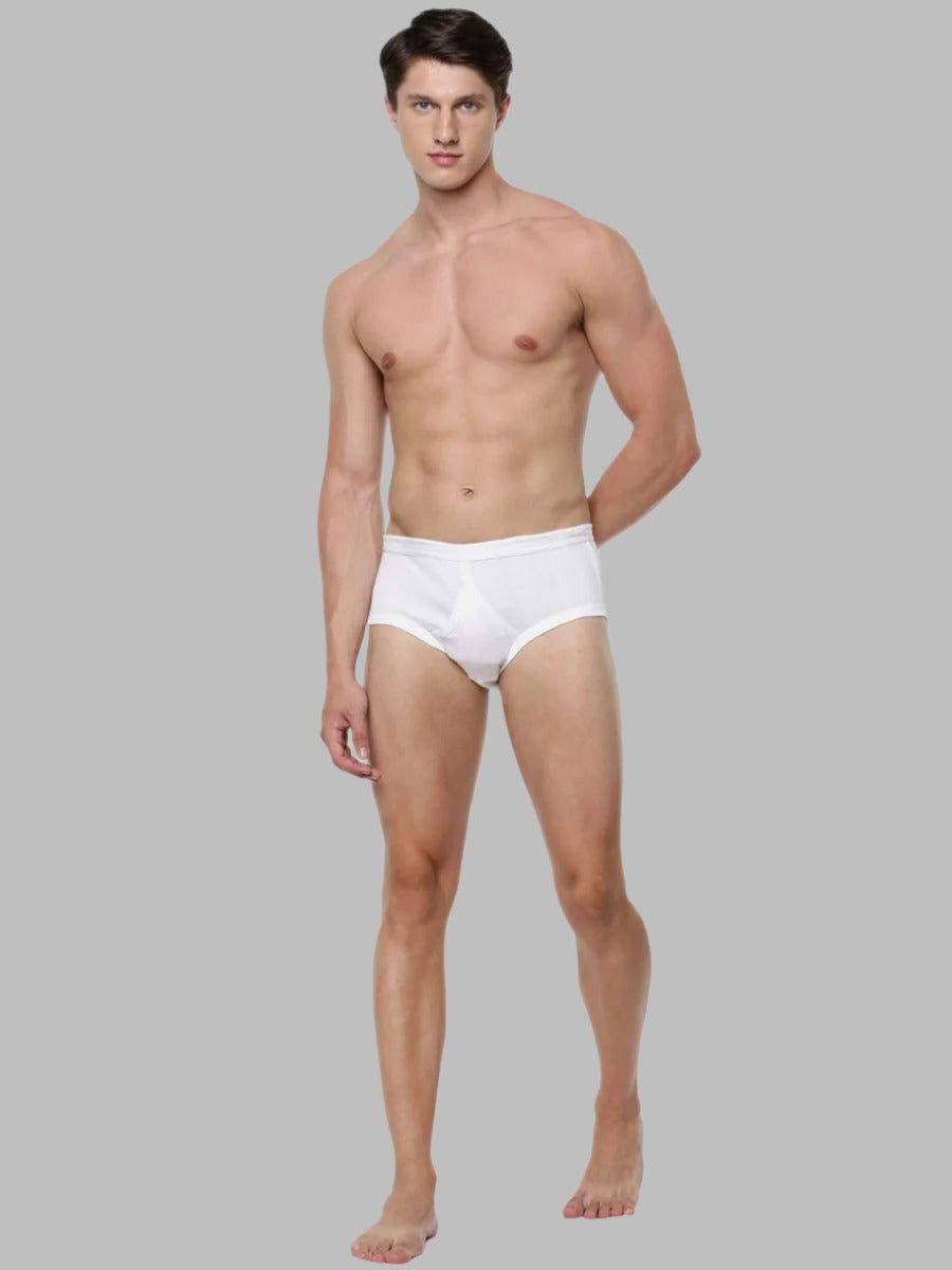 Men 100% Combed Cotton White Outer Elastic Arrow Y Brief (PACK Of 2) image 2