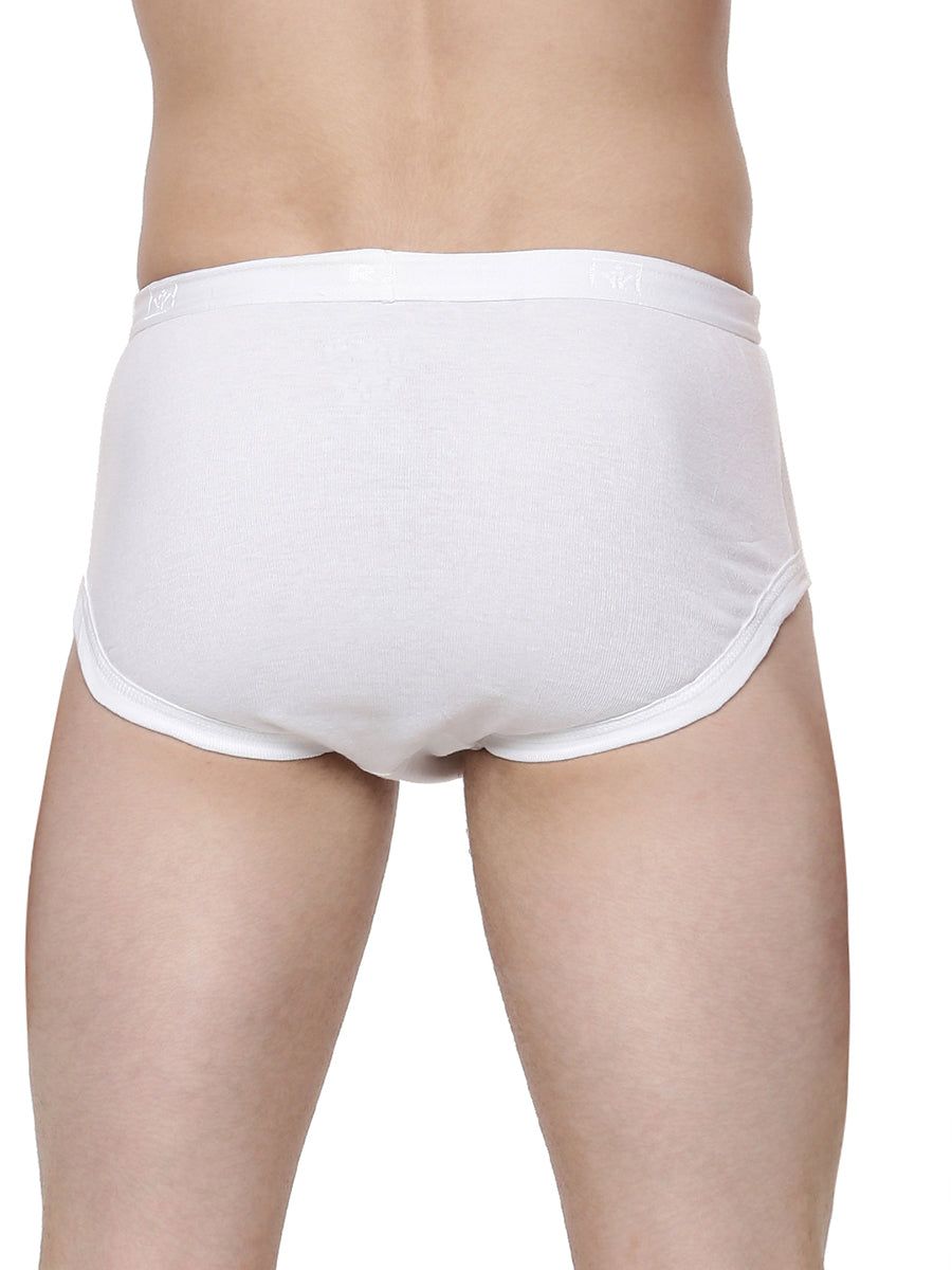 Men 100% Combed Cotton White Outer Elastic Arrow Y Brief (PACK Of 2) image 4